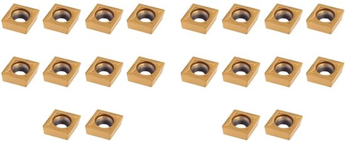 Wisselplaten 20 Stuks - CNC Hardmetalen Snij-inzetstukken - Hoge Sterkte - Hoge Taaiheid - Duurzaam - Voor Staal/Roestvrij Staal - Snijplaten