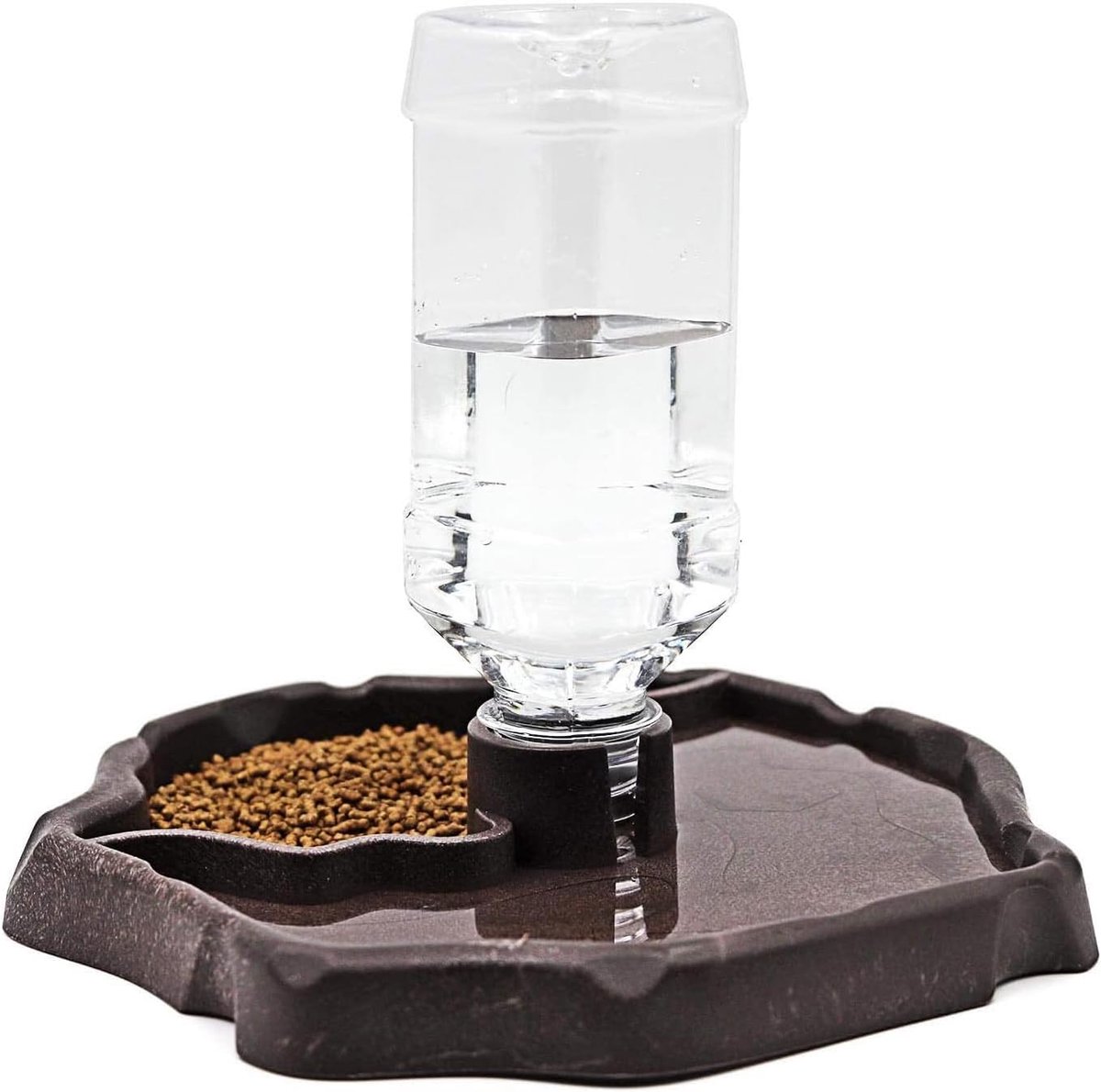 Voer- en drinkbakken voor reptielen en schildpadden, waterbakken, 2-in-1 automatische voederbakken voor natvoer in transparant plastic, terrariumwaterbakken voor reptielen en amfibieën 17*15.5cm.