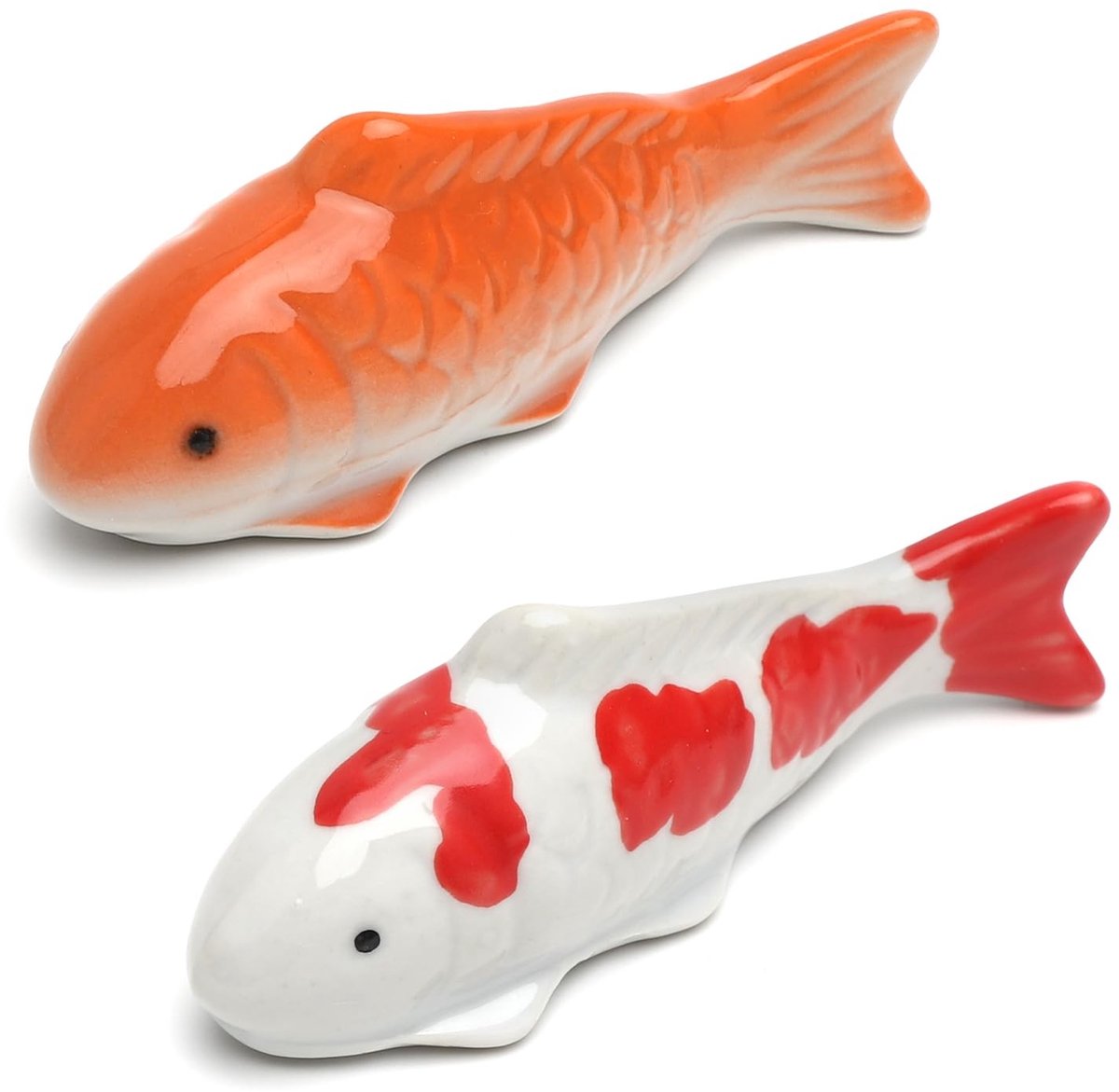 Solidchoice - Set van 2 Drijvende Keramische Koi Vissen voor Tuin Decoratie