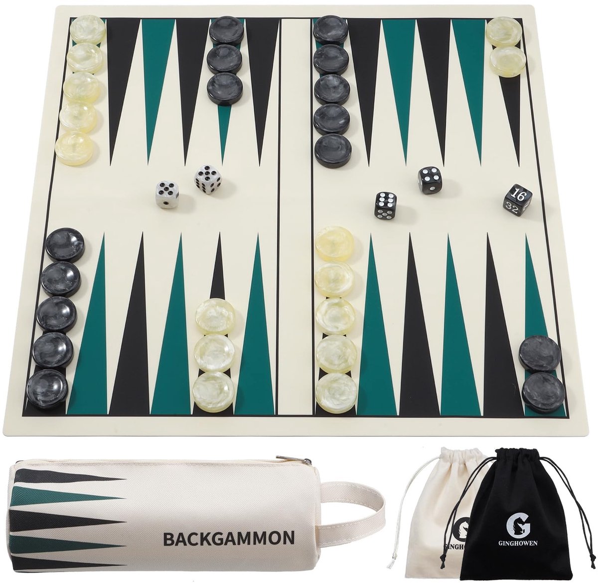 Solidchoice - Premium Siliconen Backgammon Set voor 2 Spelers