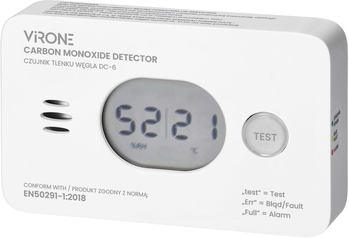 Solidchoice - Draadloze Koolmonoxidemelder met LCD Weergave en Temperatuurmeting