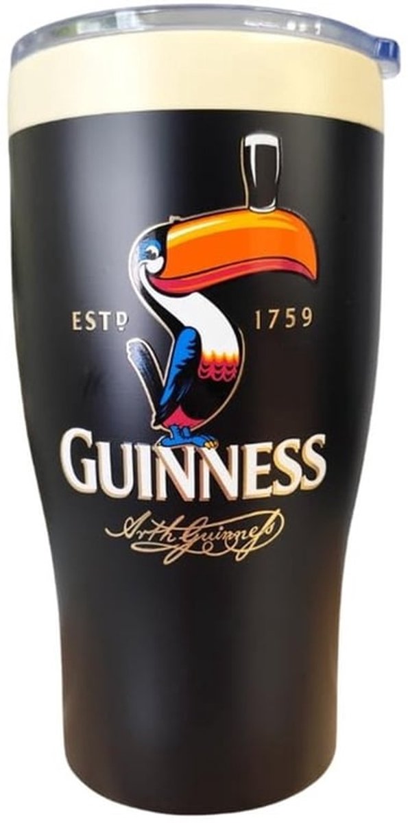 Reisbeker Geïsoleerd - Guinness Thema - Cadeau voor Fans - Uniek Ontwerp - Perfect voor Feestdagen - Officieel Gelicentieerd - Drinkbeker