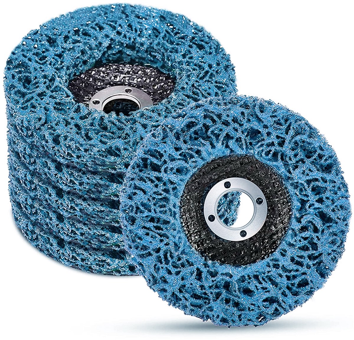 Slijpschijven voor haakse slijper - 5-delige set - 125 mm - Roestvrijstalen metaalslijpschijven - Voor het verwijderen van roest en verf - Blauw