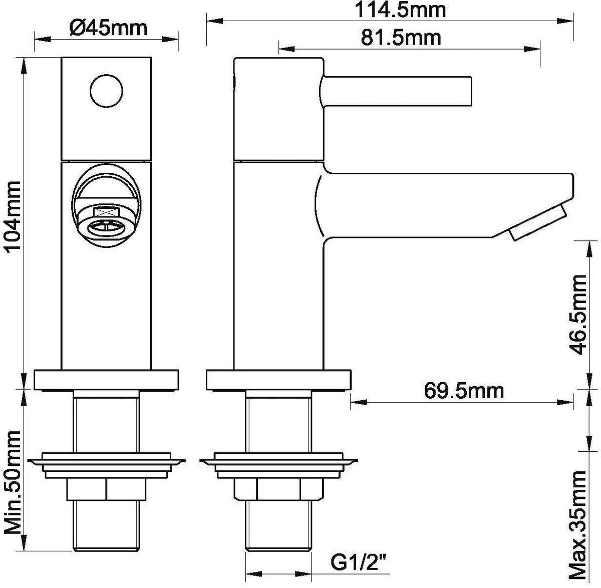 AquaVik Fonteinkraan Älv Kiwa 1/2'' Nordic Geborsteld Brons Koper