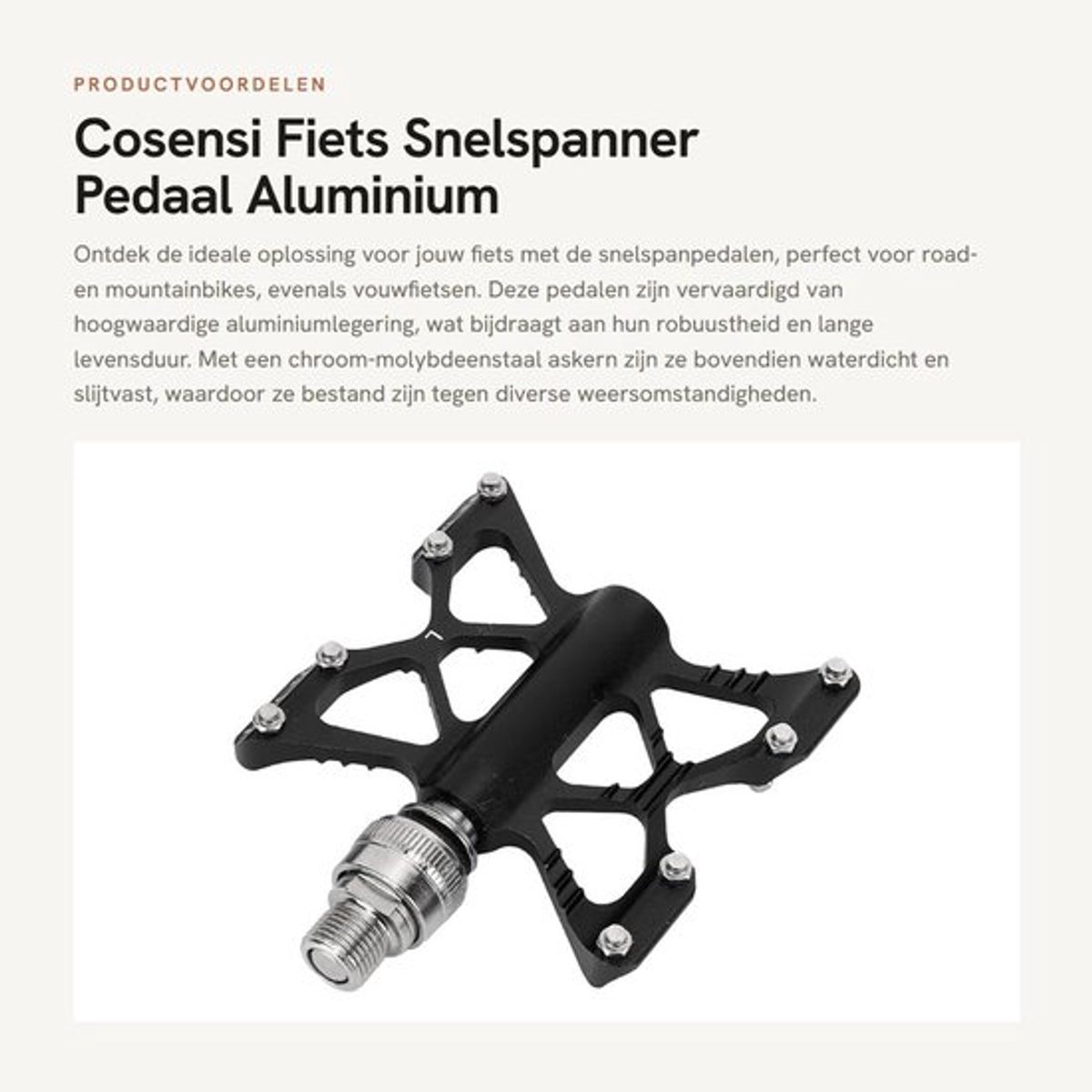 Snelspanner Pedaal Aluminium Legering - 1 Paar - Waterdicht - Slijtvast - Duurzaam - Geschikt voor Road/Mountain/Vouwfietsen - Fiets Pedaal