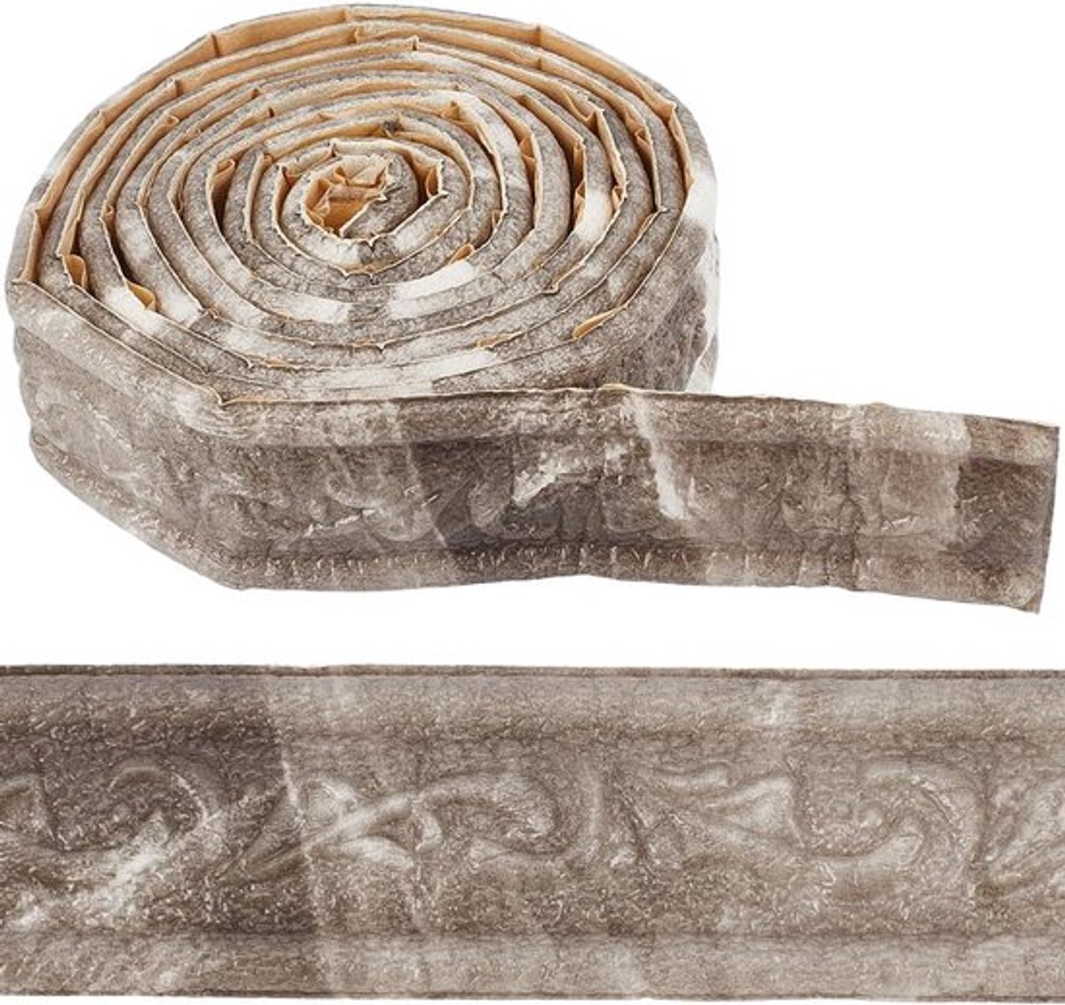 Wit 90x3.1ing Kroontrim - zelfklevende, flexibele wandrandlijn van PVC-schuim, 3D-embossing, waterdichte behangrand/plint, voor DIY-decoratie thuis, kantoor, hotel
