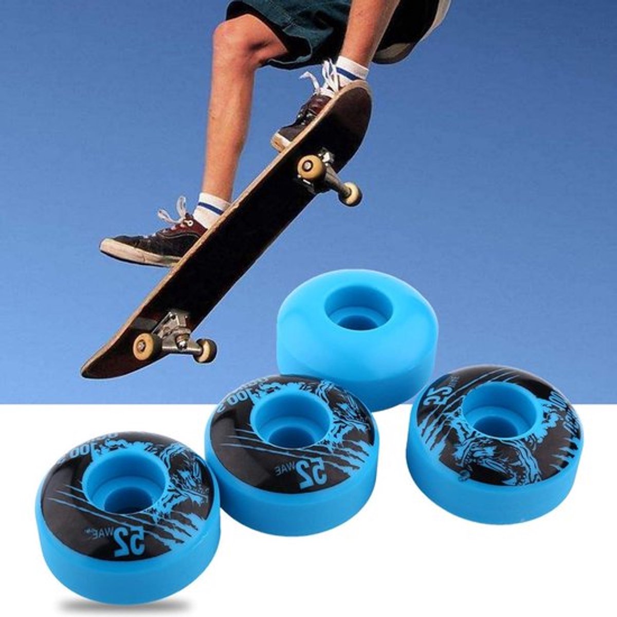 Skateboardwielen 52mm x 30mm - Duurzame PU Cruiser Wielen voor Longboard en Outdoor Activiteiten (4 Kleuren)