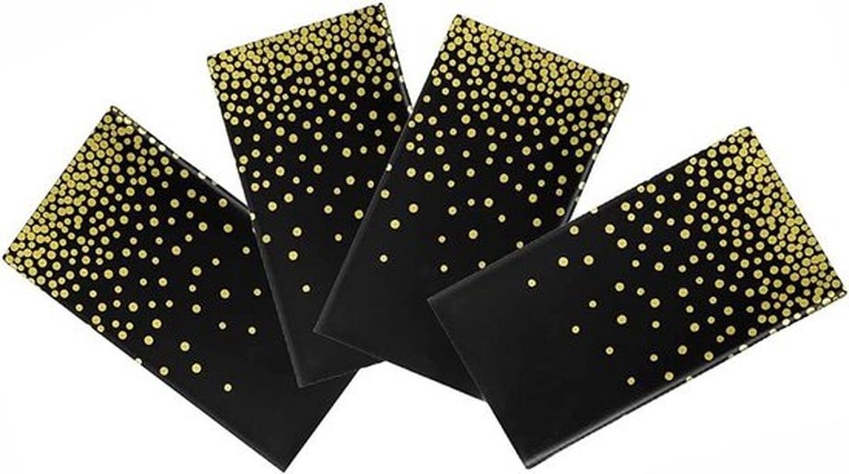 Tafelkleed - Buitengebruik - Waterdicht - Zwart en Goud - Rechthoek - Evenementen - Verjaardagsfeesten - Bruiloften - Thanksgiving - Kerstmis - 4-pack 54" x 108"