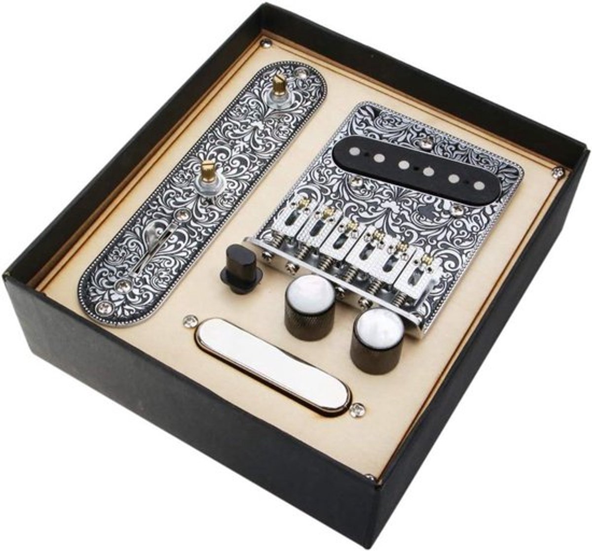 Gitaar Bedieningsplaat voor Brug Accessoire Voorbedraad - Telecaster Compatibel - Zilverkleurig - Vervanging - Accessoire - Geschikt voor Telecaster - Zilver Metallic