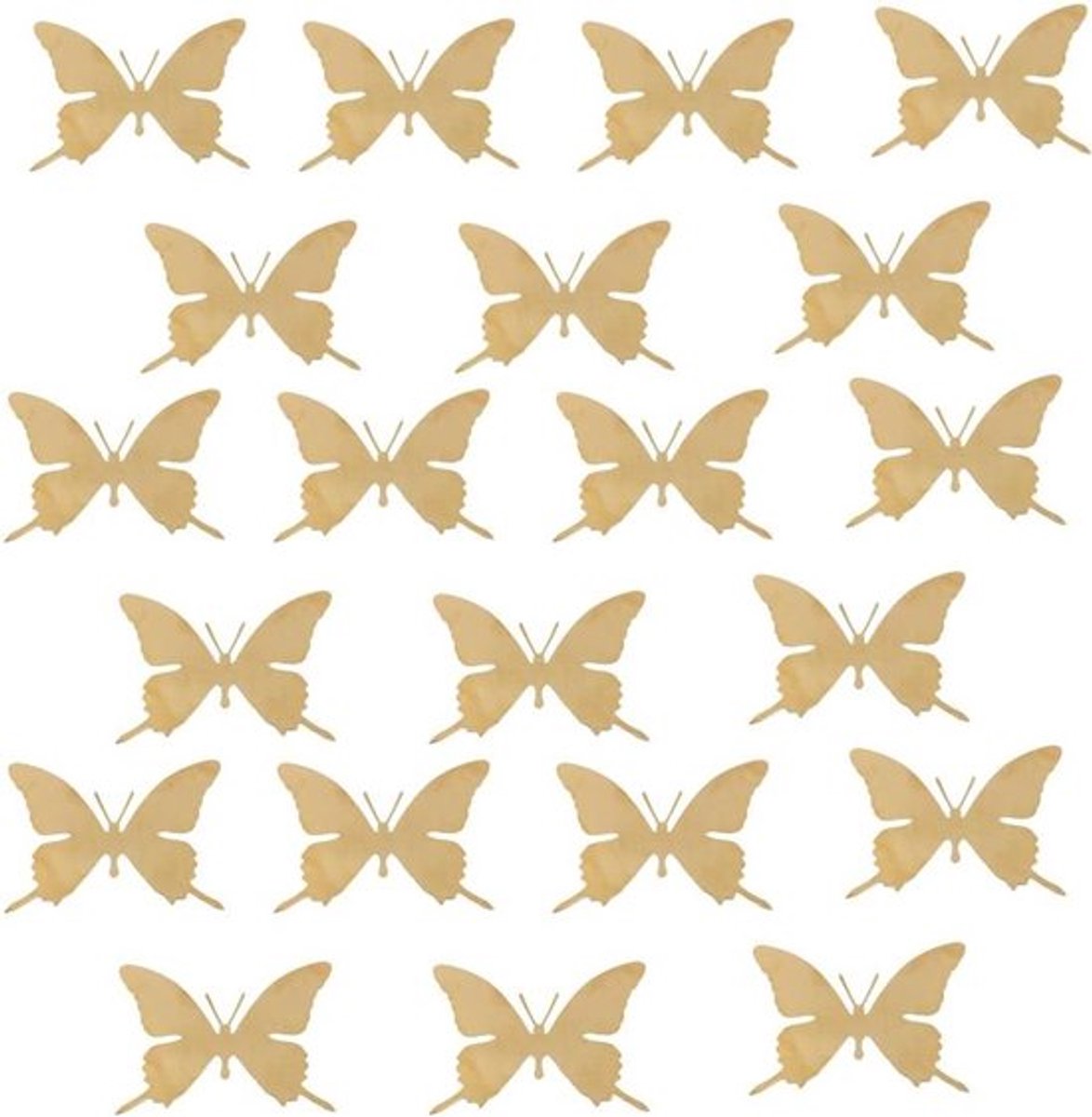 3D metalen vlinder muursticker - Glanzend - Slaapkamer decoratie - Goud - Muurdecoratie - Geschikt voor diverse oppervlakken - Decoratieve vlinder - Huis en kantoor - Set van 18 stuks.