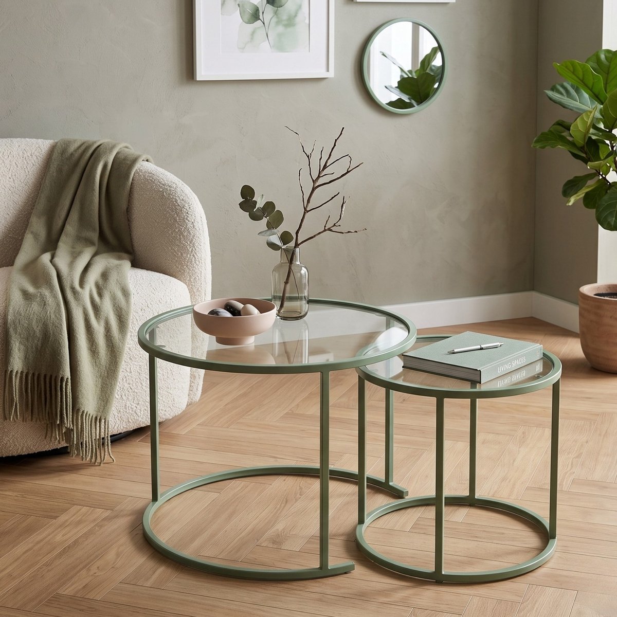 Asir - Salontafelset - Mintgroen - 15 x 15 x 43 cm