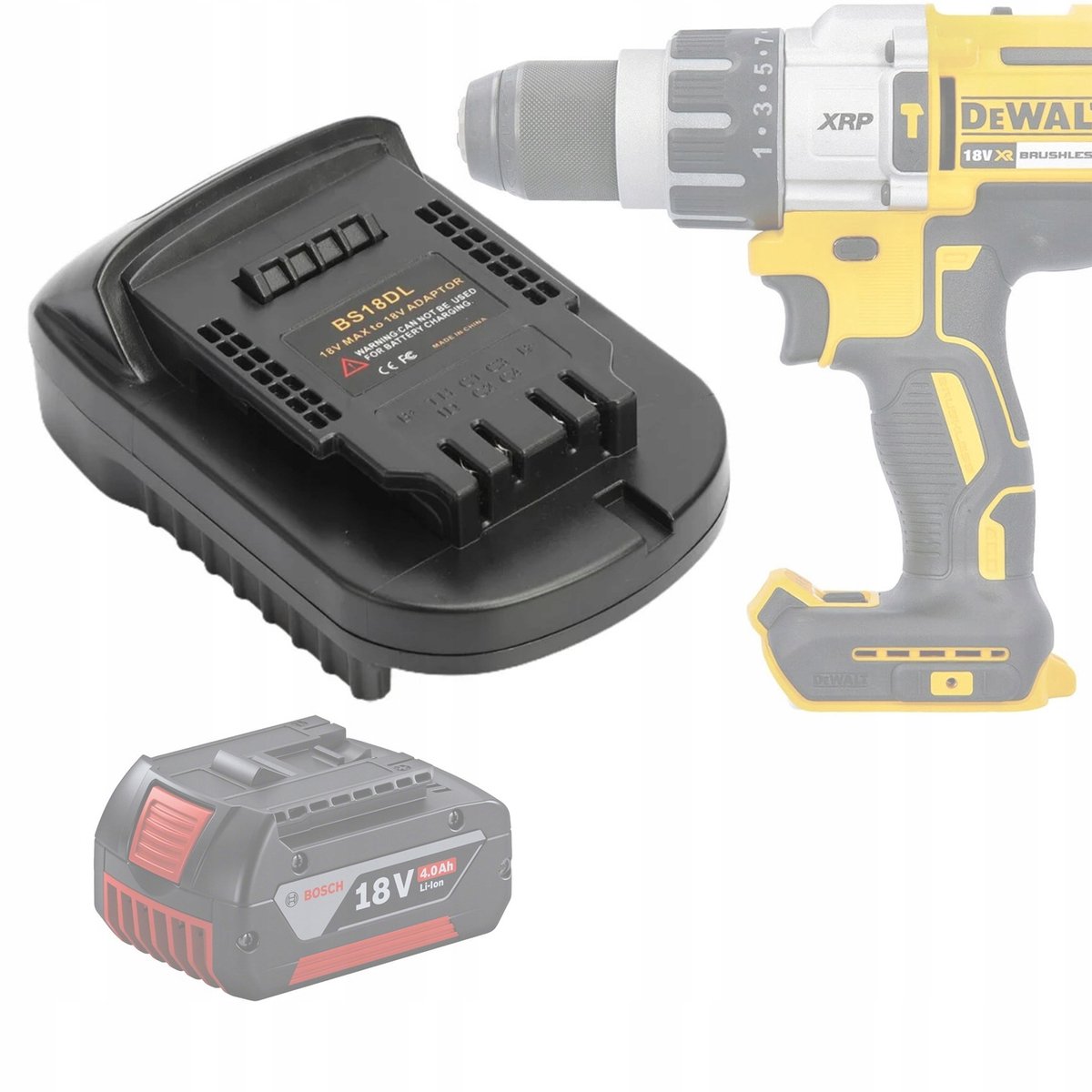 Rosfix Adapter Vervanging Bosch 18V naar DeWalt 18V DW18ML - Duurzaam Eenvoudige Montage - Geschikt voor DeWalt, Bosch