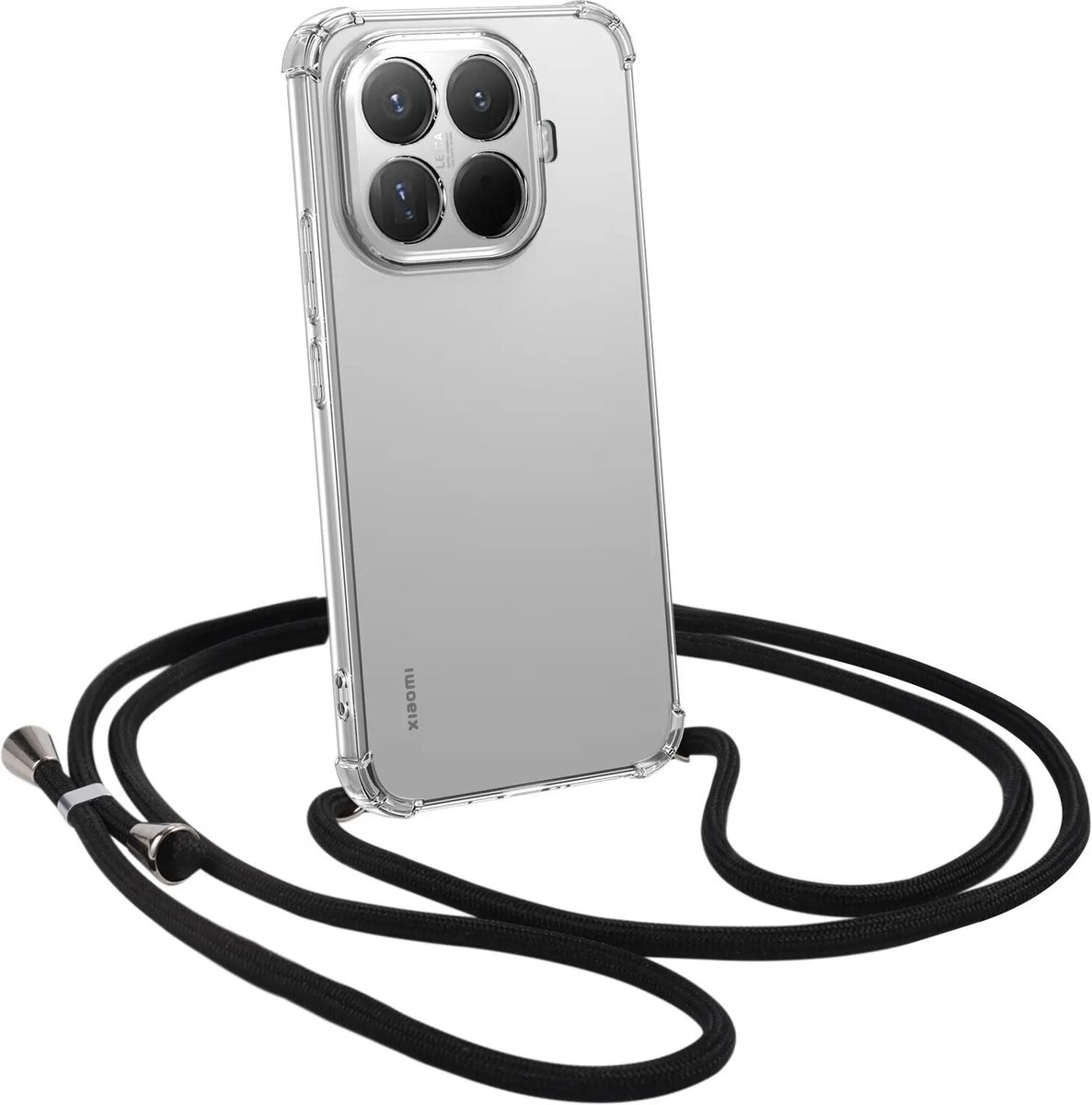 Transparant Hoesje met Koord Geschikt voor Xiaomi 15T Pro - Case Schokbestendig TPU - Shockproof Back Cover met Ketting - Doorzichtig