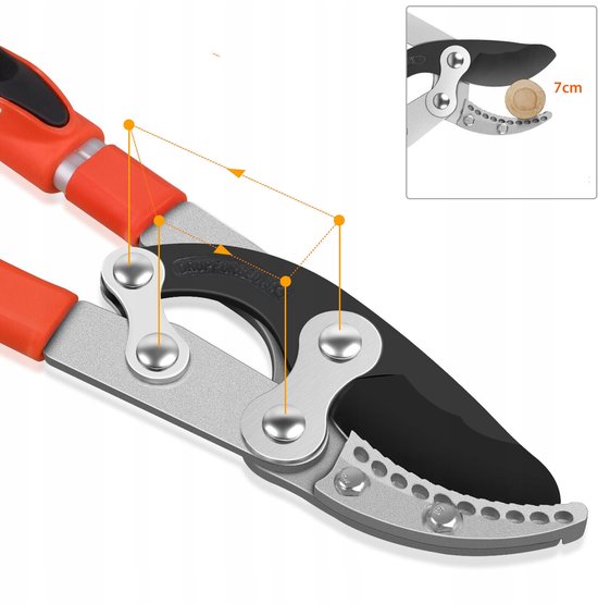 Telescopische Takkenschaar - Snoeischaar voor Takken - SK-5 Stalen Mes - Verstelbaar van 69-100 cm - Vierpunts Hefboommechanisme - Antislip Handgrepen - Voor Snoeien, Takken Verwijderen en Tuinwerk — afbeelding 2