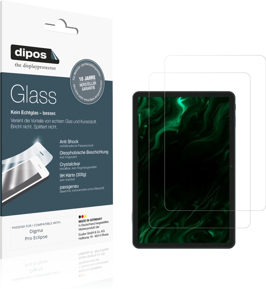 dipos – 2x Pantserfolie geschikt voor Digma Pro Eclipse | 9H Screenprotector