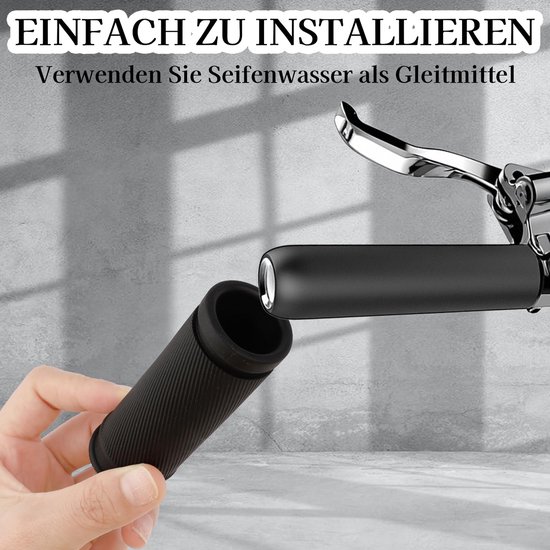 Ergonomische fietsgrips van antisliprubber, 1 paar in zwart — afbeelding 4