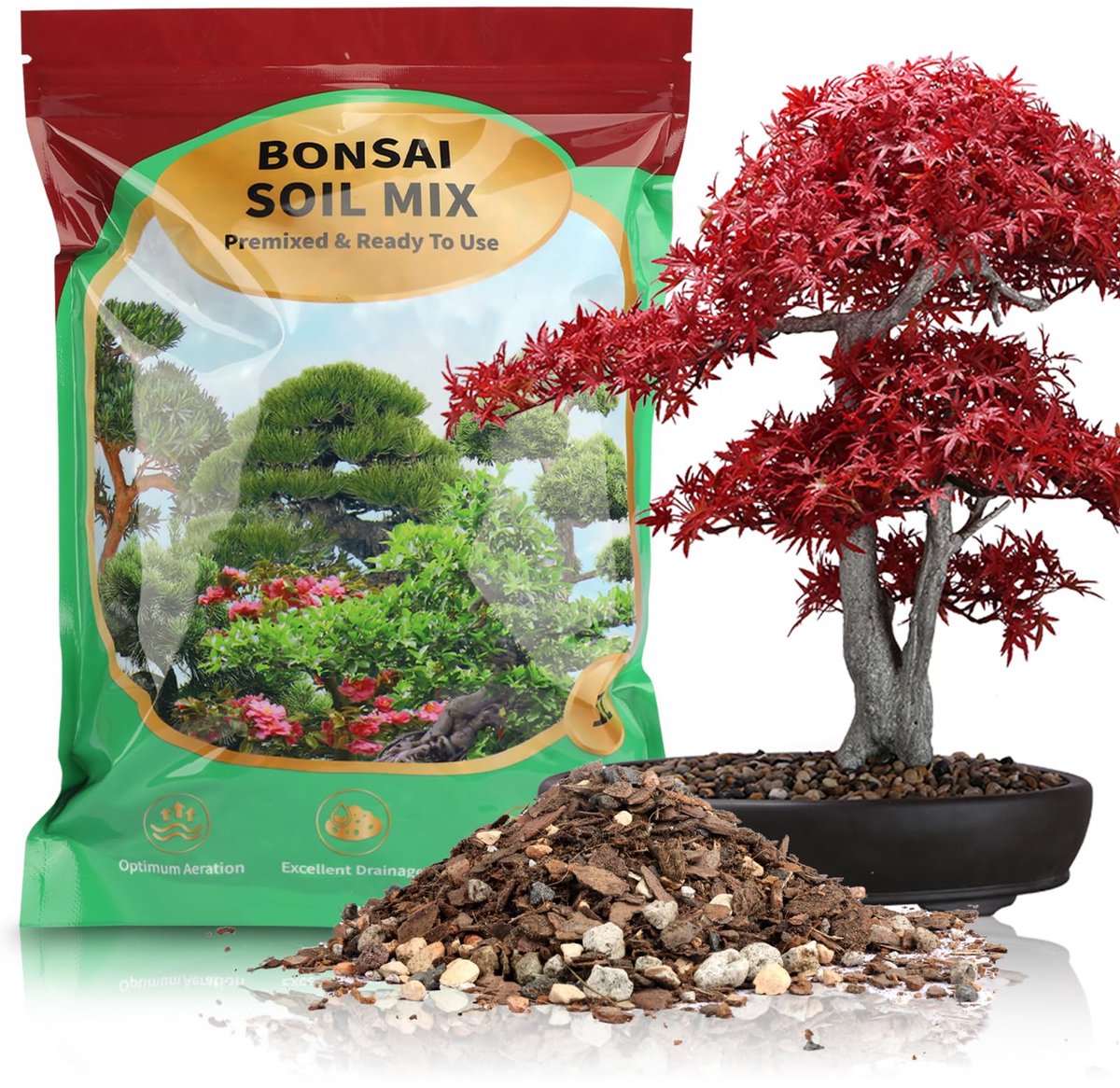 Bonsai Aarde met Verbeterde Luchtdoorlatendheid en Drainage – 1 L Mengsel voor Bonsai