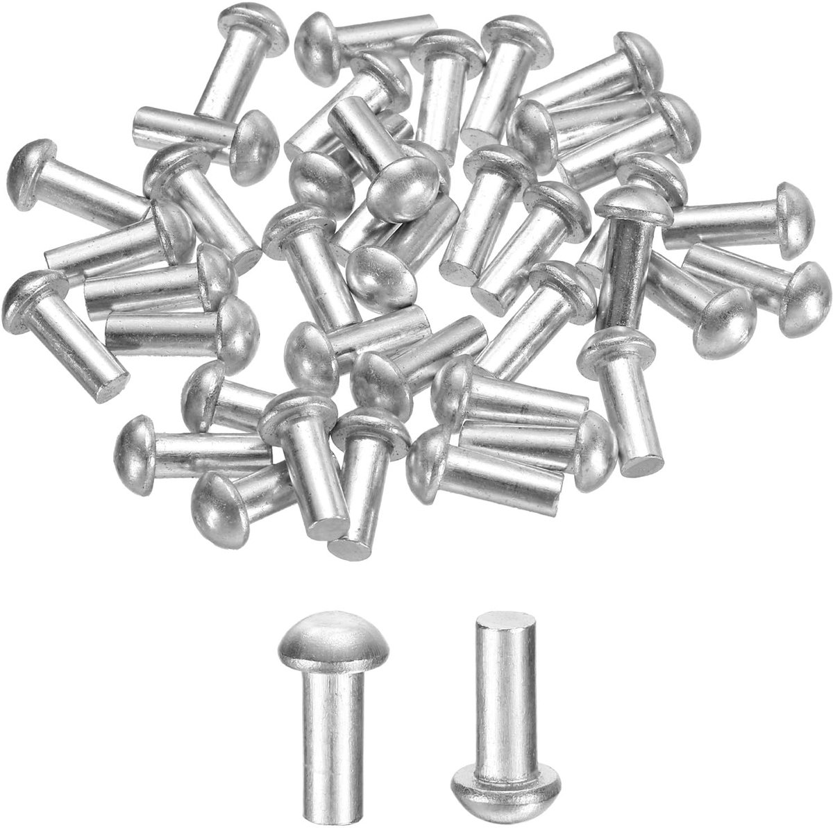 Aluminium Halfronde Nieten M4 - 30 Stuks met 10mm Lengte