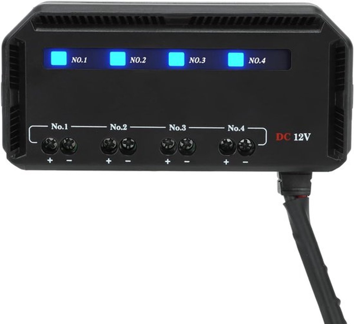 12V relaisdoos - zekeringhouder - 4-weg zekering- en relaisdoos - 20 A met LED-indicator voor motorfiets, auto, vrachtwagen en EV