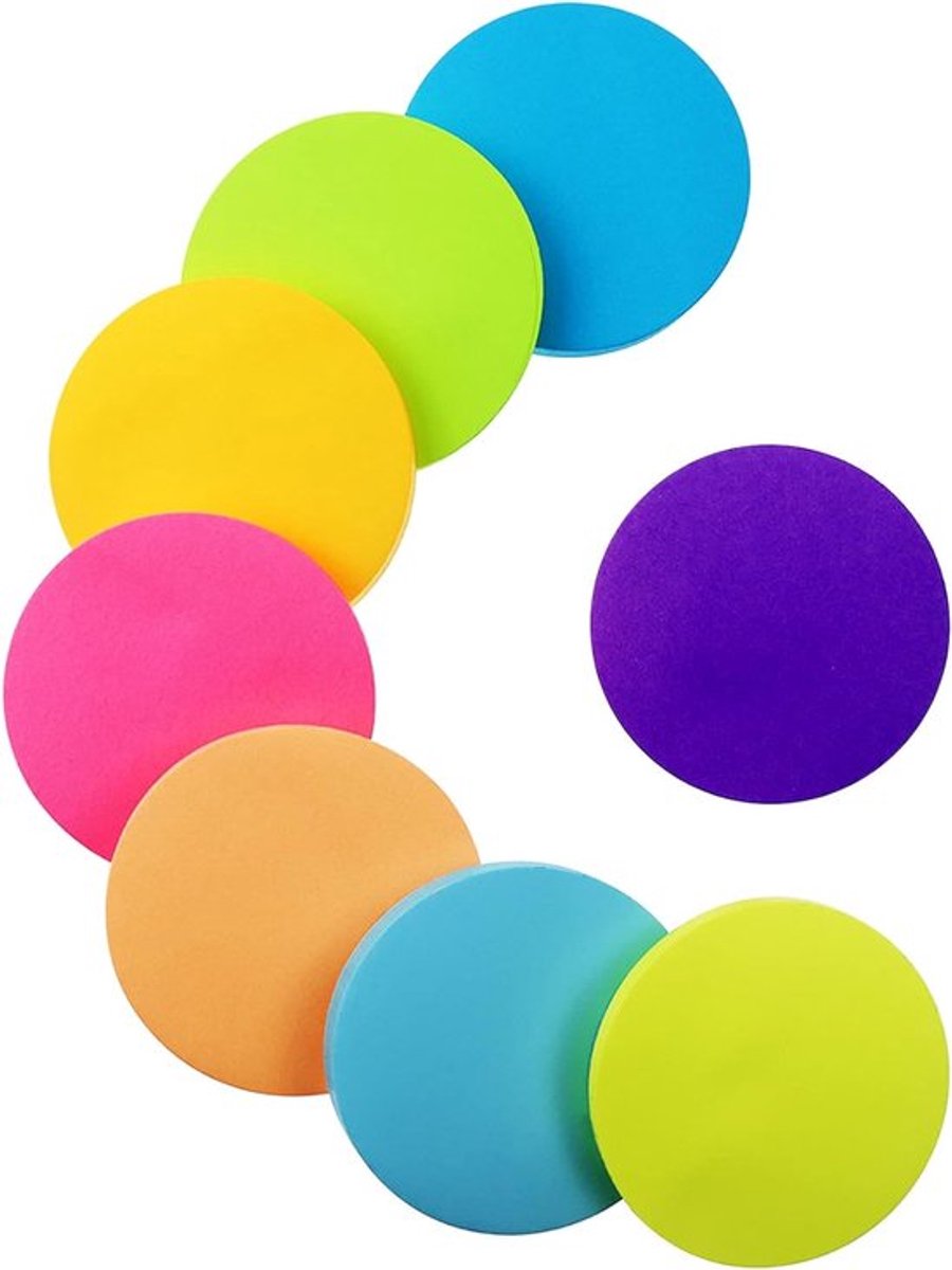 560 vellen - 8 kleuren - ronde vorm - zelfklevende notities - heldere berichtstickers - super kleverige notities - kleur kleverige notities voor kantoor - thuis - school - vergadering