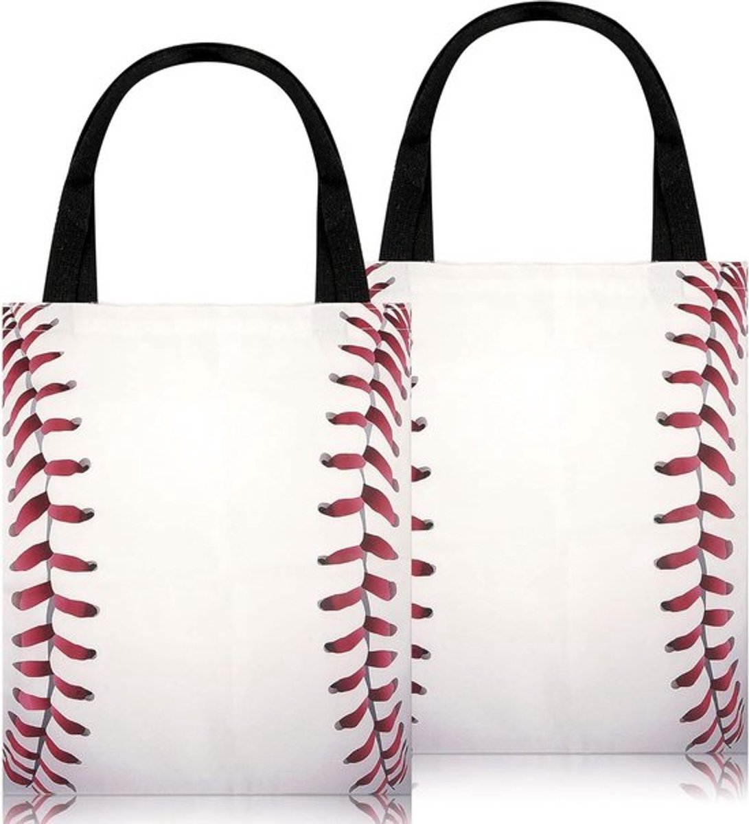 - Honkbal geschenkzakjes - Herbruikbare draagtassen - 2 stuks - Katoen - Feestartikelen - Coachgeschenken - Teamevenementen - Honkbalfansouvenirs