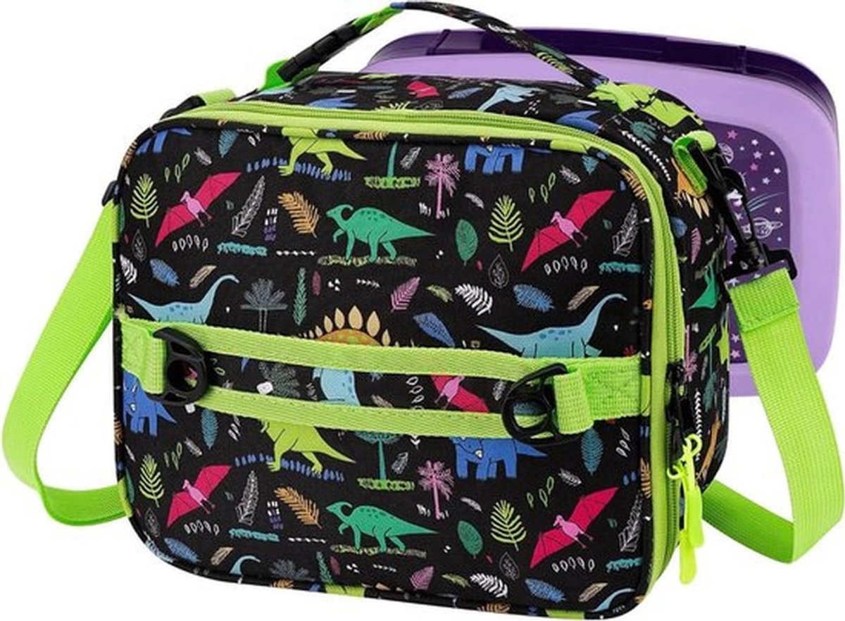 Lunchtas - Isolerend - Kinderen - Waterbestendig - Lunchbox - Geschikt voor school - Dinosaurus.