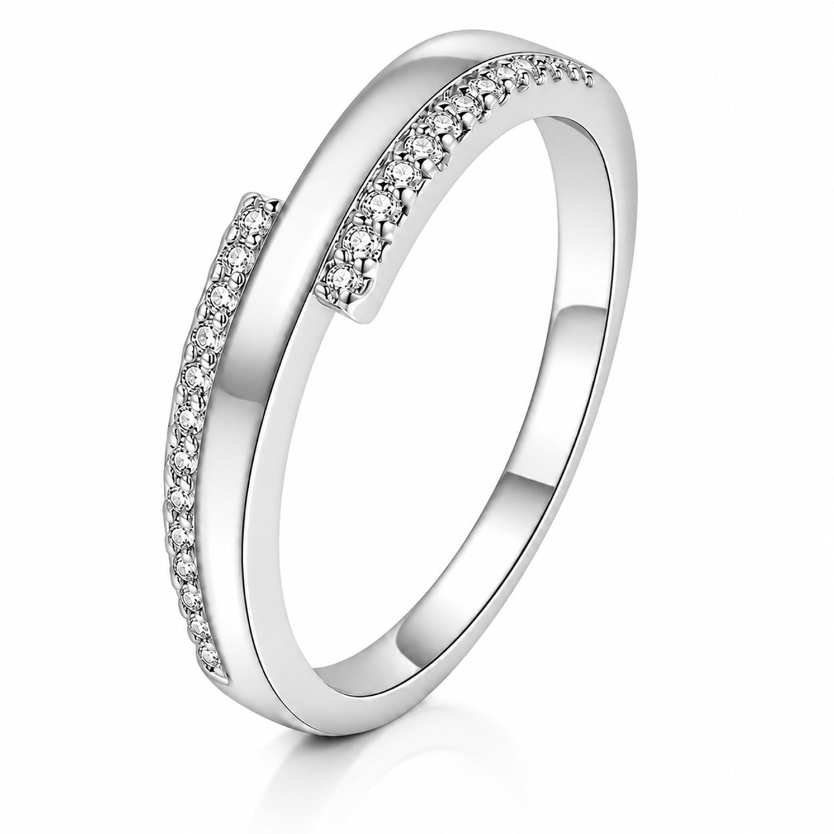 LGT JWLS - Dames ring - Zilver|Wit Metaal - Zirkonia