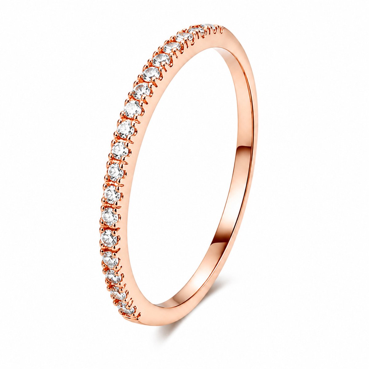 LGT JWLS - Dames ring - Rosé|Wit Metaal - Zirkonia