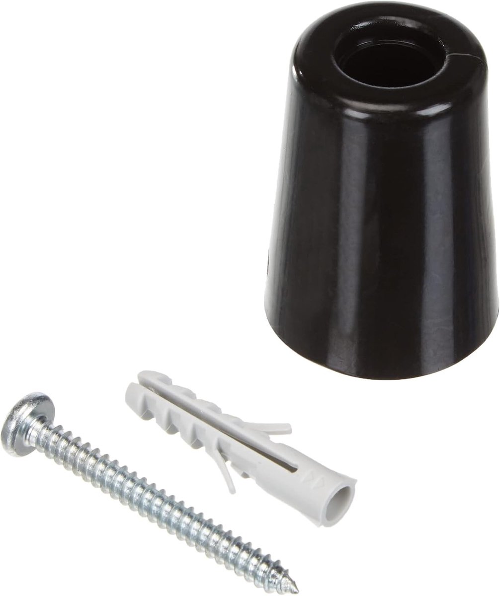 Grote Deurstopper met Schroef - Zwart - 5 x 3,7 x 3,7 cm - Van PVC-Rubber - Voor Tuindeuren