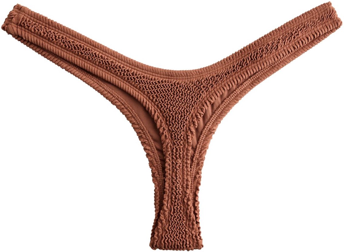 Next Dames - Hoog opgesneden bikinibroekje - Bruin Tan Brown Crinkle