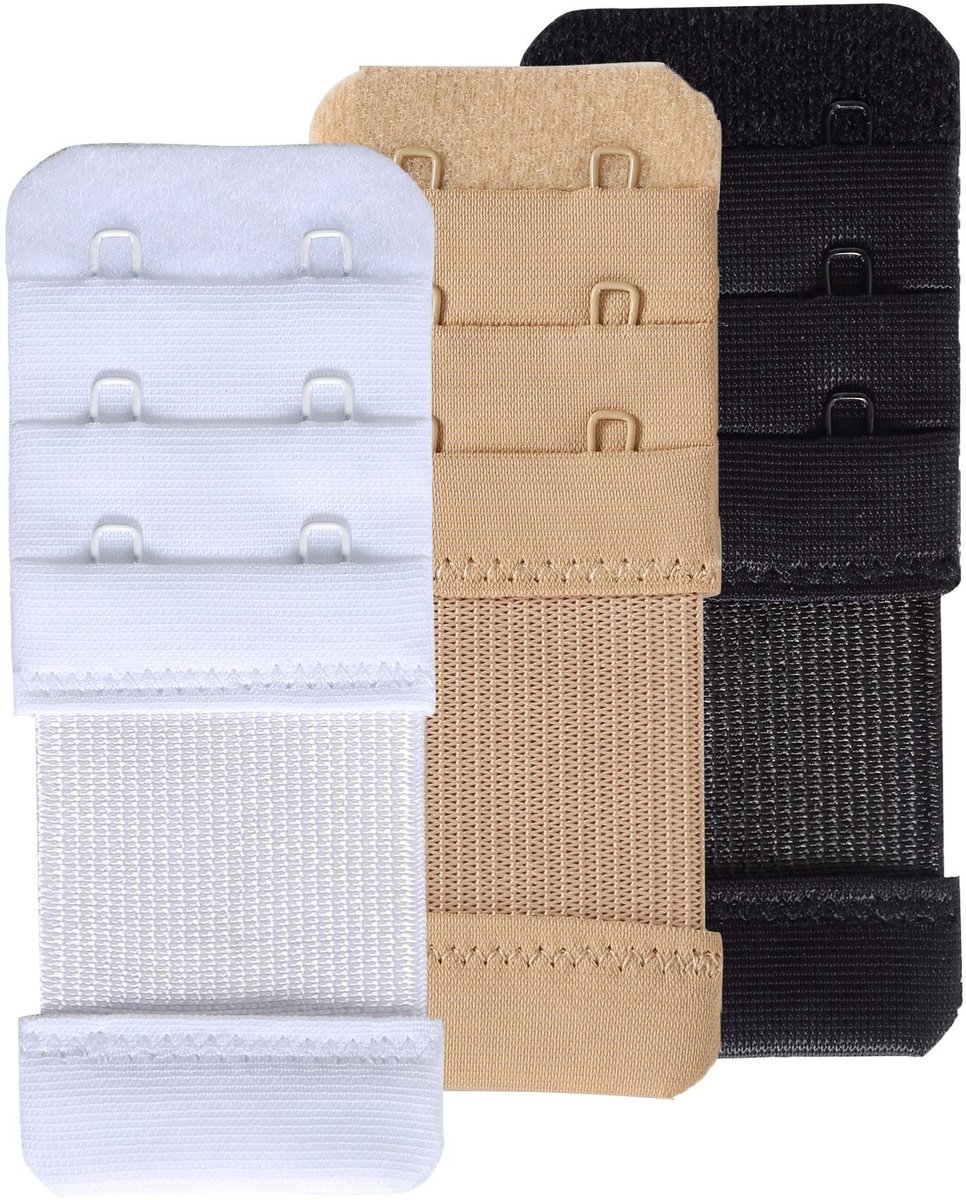 Dailygoods- Beha-extenders Zacht en Flexibel - 2/3/4/5/6 Haken - Verstelbare Lengte - Roestvrij Staal - Geschikt voor de meeste Maten - Bh-verlenger