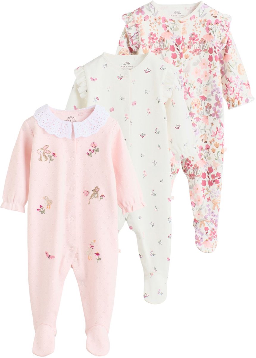 Next - Meisjes - Set van 3 babypyjama's - Roze