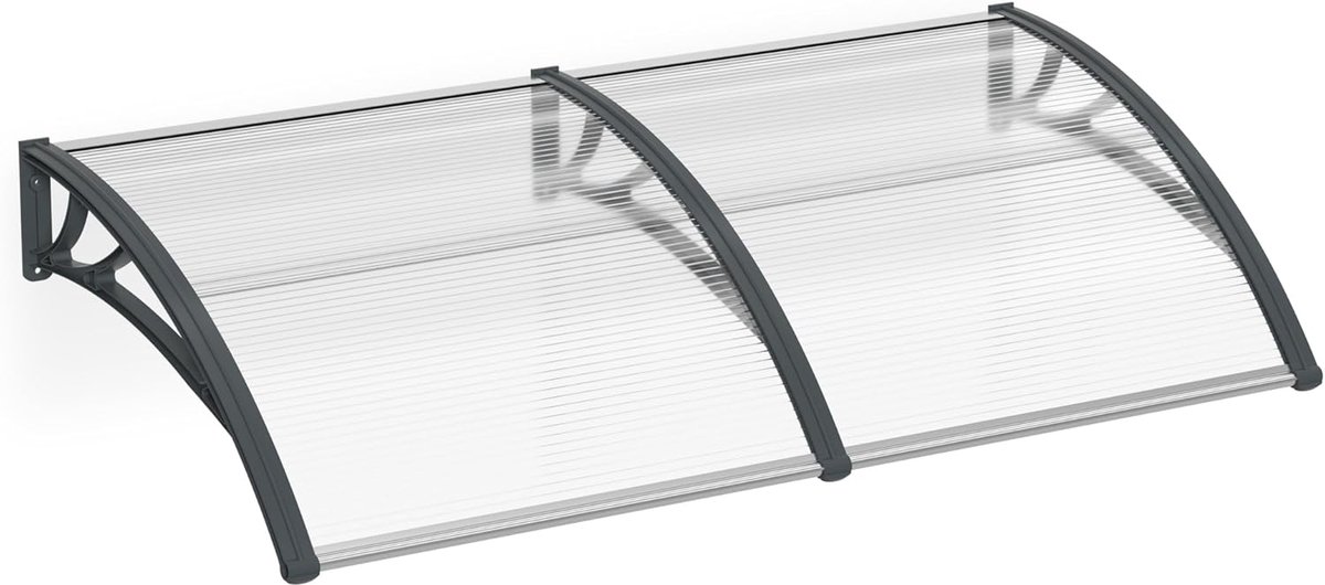 Afdak Voordeur Deurluifel Transparant Overkapping Polycarbonaat, Grijs 200x100 cm Deurluifel voor Deuren Windows