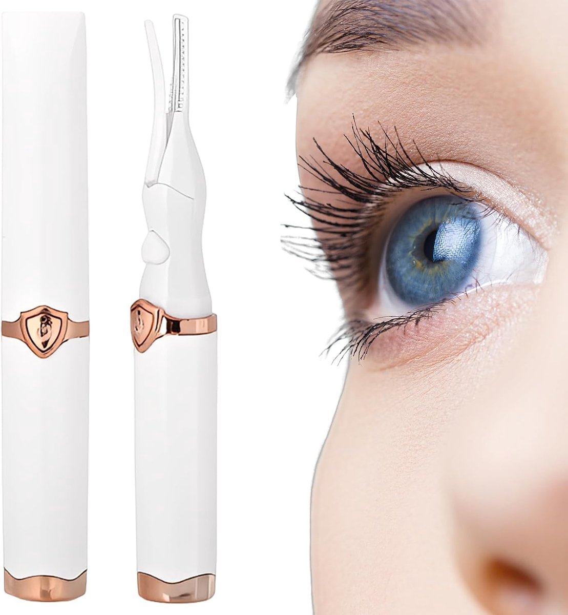 Wimpertang, oplaadbaar via USB-C, intelligente temperatuurregeling met 4 snelheden, snel voorverwarmen, geschikt voor alle wimpertypes (wit)