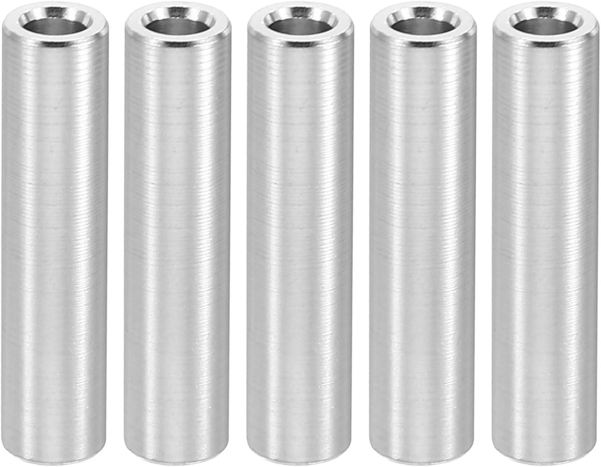 M4 Aluminium Spacers, 5 Stks Metalen Spacer Aluminium 4.1mm ID x 7mm OD x 30mm L Aluminium Spacer Schroef Standoff Ronde voor 5/32 "of M4 Schroefbouten