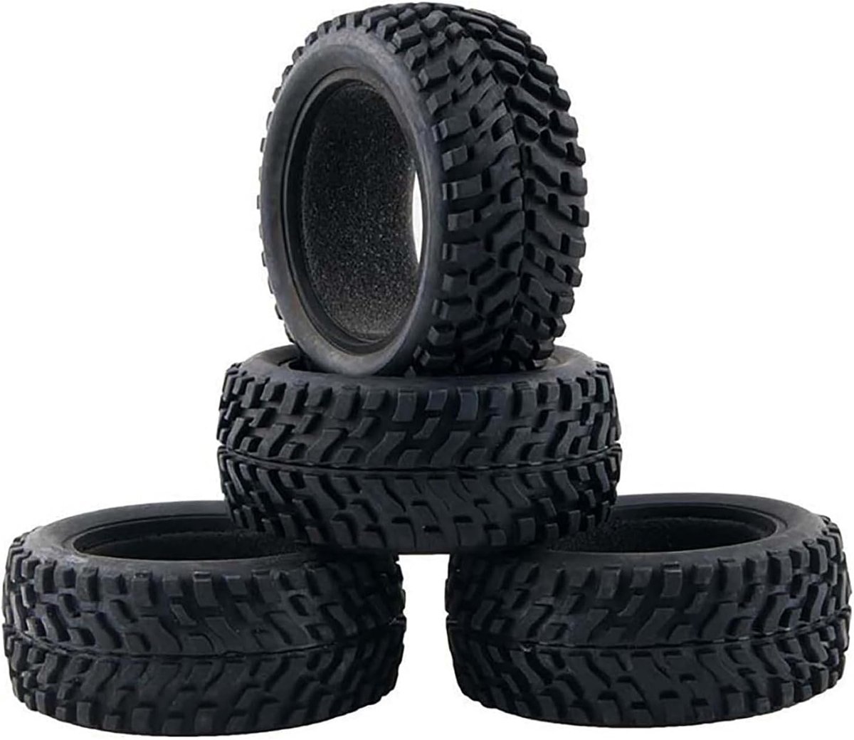 RC autobanden 1/10 RC op straat, 4 stuks rubberen banden met schuimrubberen inzetstukken, banden voor 1:10 RC On Road Runflating Touring Racing Car voor Tamiya HSP HPI