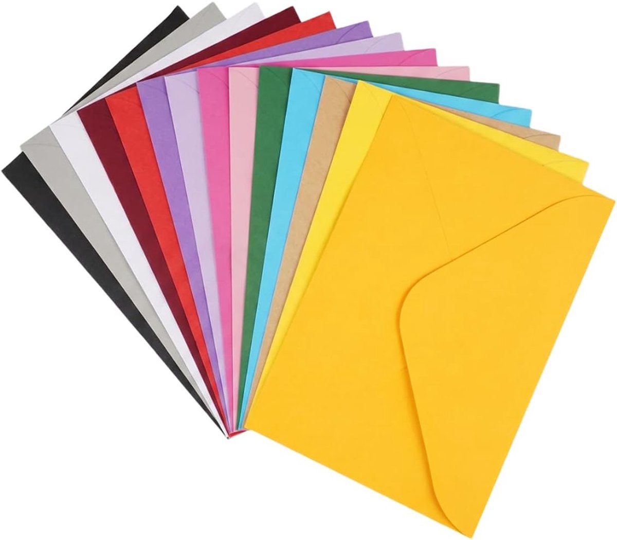 70 Stuks Gekleurde Enveloppen, Bunte Enveloppen 15,9 x 10,9 cm | Gekleurde Envelop 14 Kleuren, Bunte Envelop voor Kaarten, Uitnodigingen, Cadeaukaart, Bruiloft, Kuvert, Wenskaarten