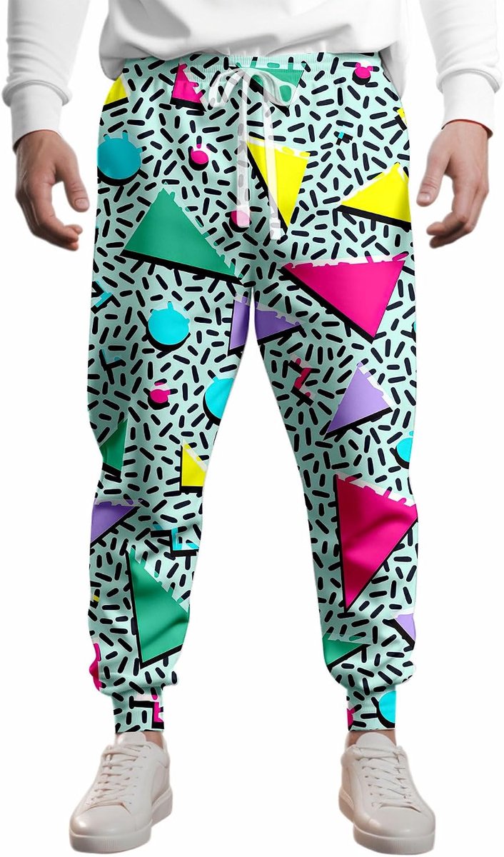 80 kostuums voor mannen joggingbroek, casual broek hardloopbroek met trekkoord, jaren 90 outfit voor heren