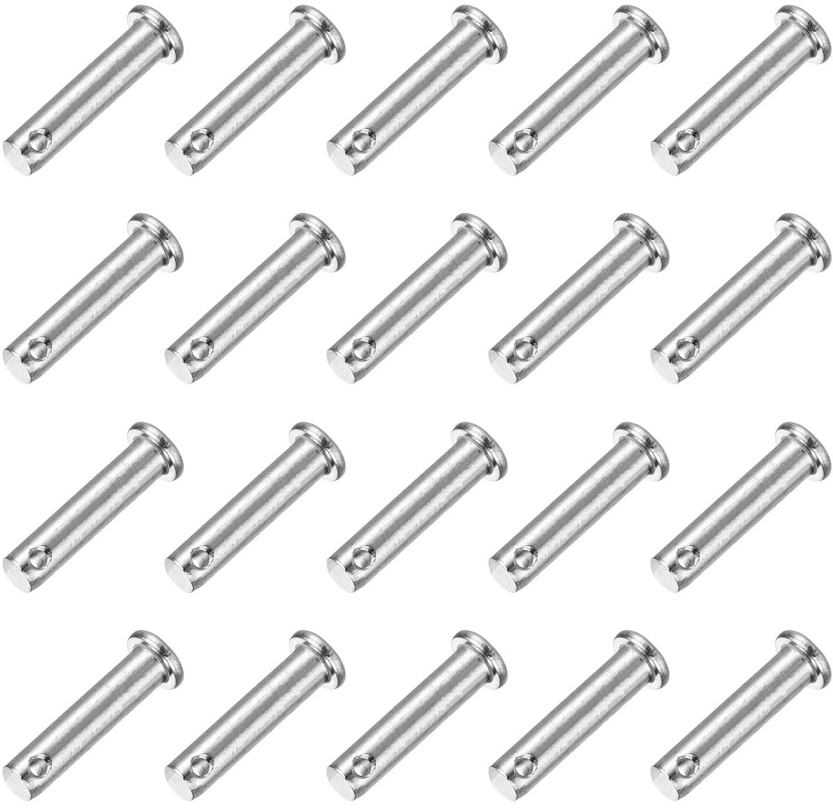 20 stuks M8 x 35 mm enkele gat splintbouten, 304 roestvrij stalen platte kop, aanhangersplintbouten voor aanhangerslot, monteurreparatie, meubelinstallatie, industriële installaties