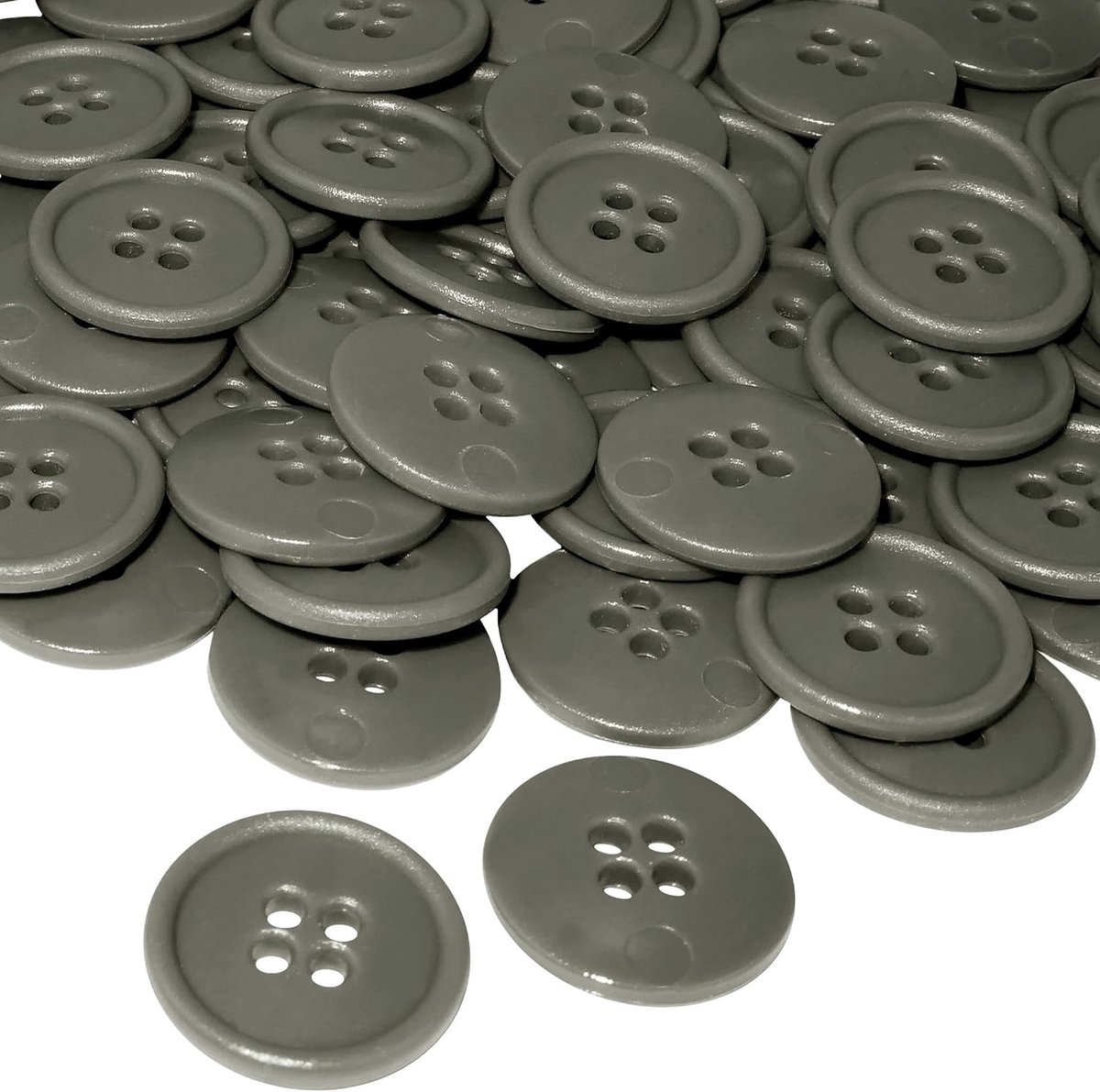 Knopen om te naaien rond Ø20x3 mm met 4 gaten - kleur donkergrijs 32L L32 - kunststof - opening 3 mm - korte naaien kleding mode breien decoratie