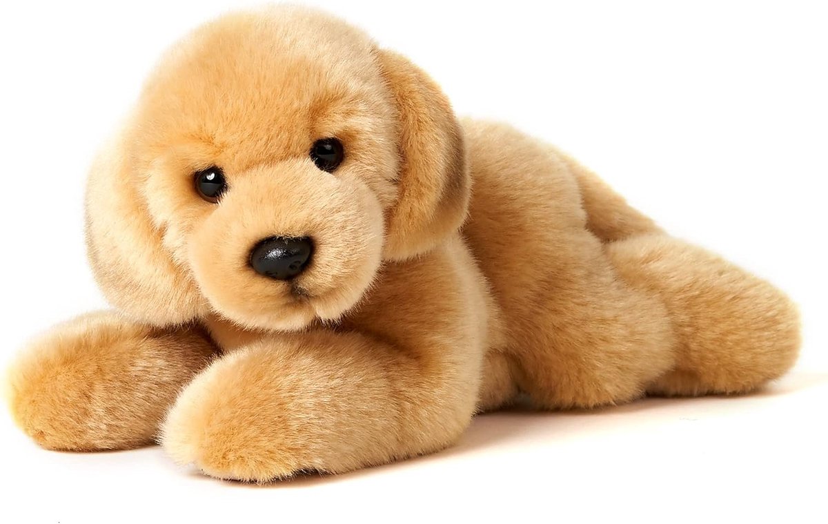 Golden Retriever puppy, liggend - 24 cm (lengte) - pluche hond, huisdier - pluche dier