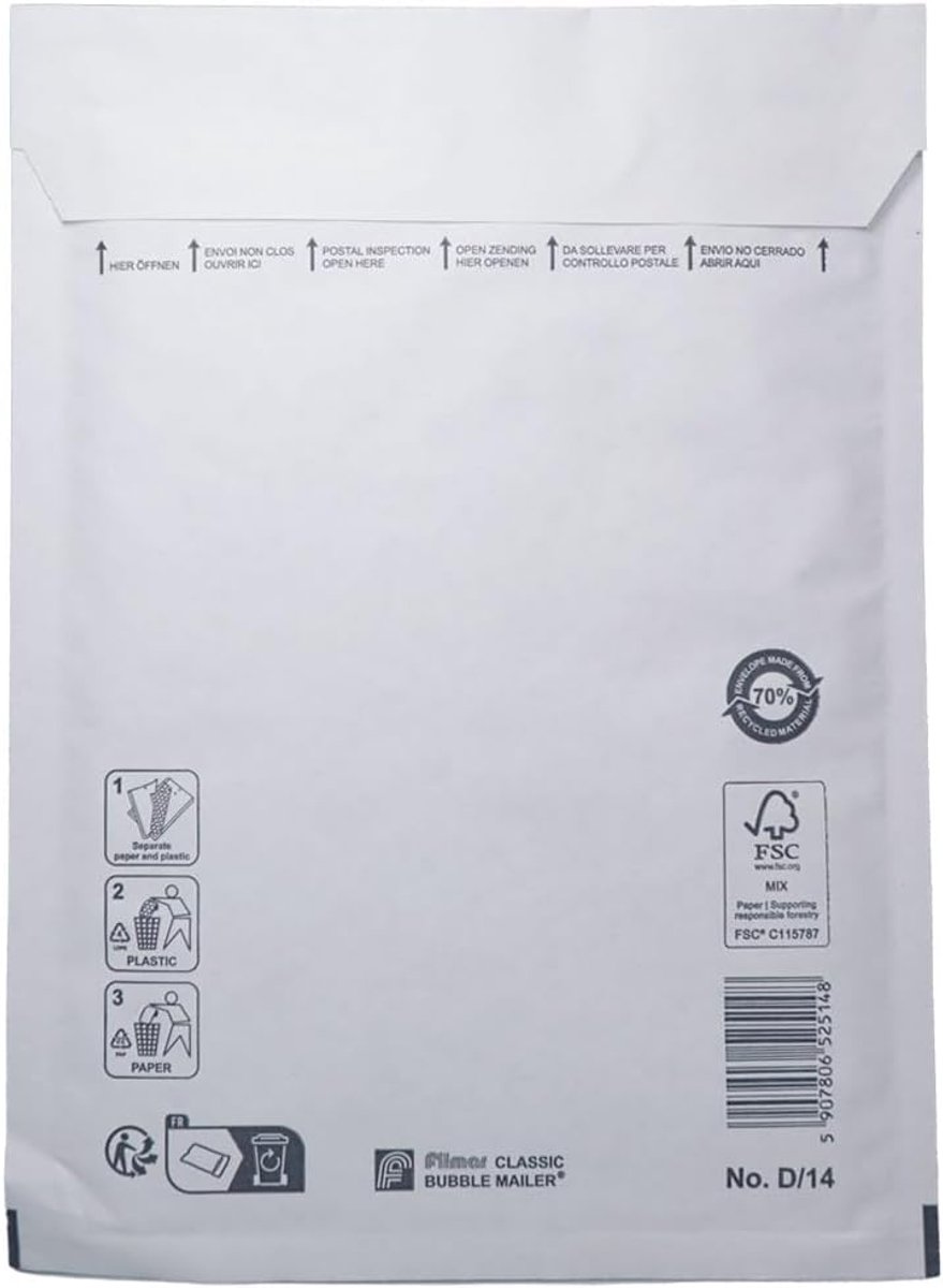 Luchtkussen envelop D14 180x265mm - 100 stuks - Schokabsorberend - Ideaal voor verzending - SnelShoppen