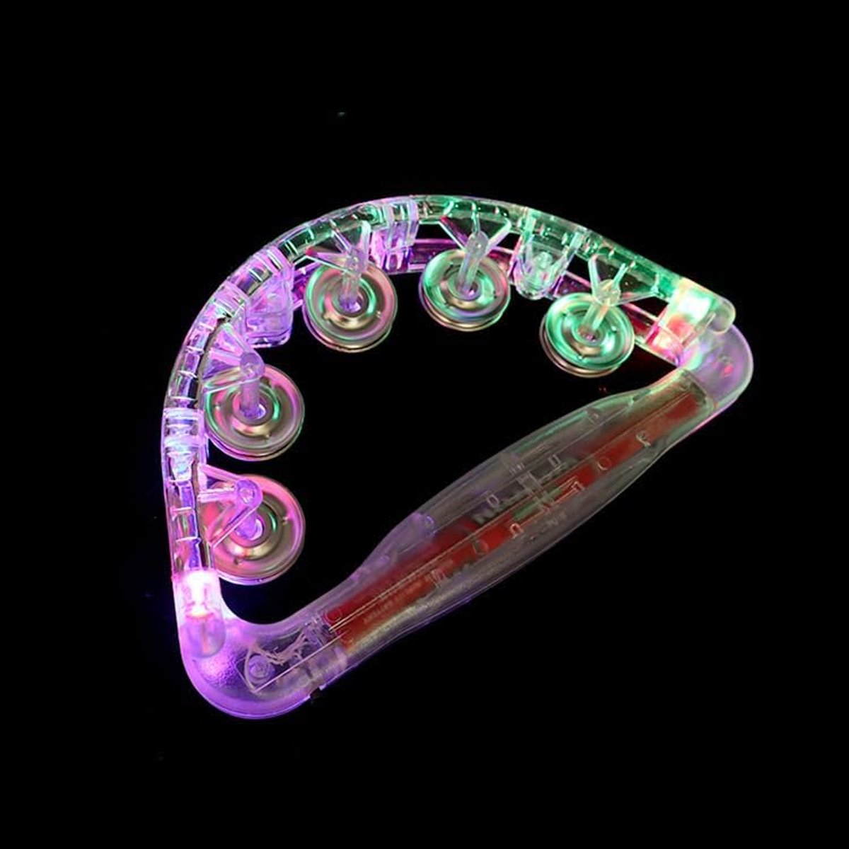 2PCS LED-Tamboerijn, Oplichtend Muzikaal Knipperend Tamboerijn Handheld Percussie-instrument voor Bruiloftsfeest (Zoals getoond)