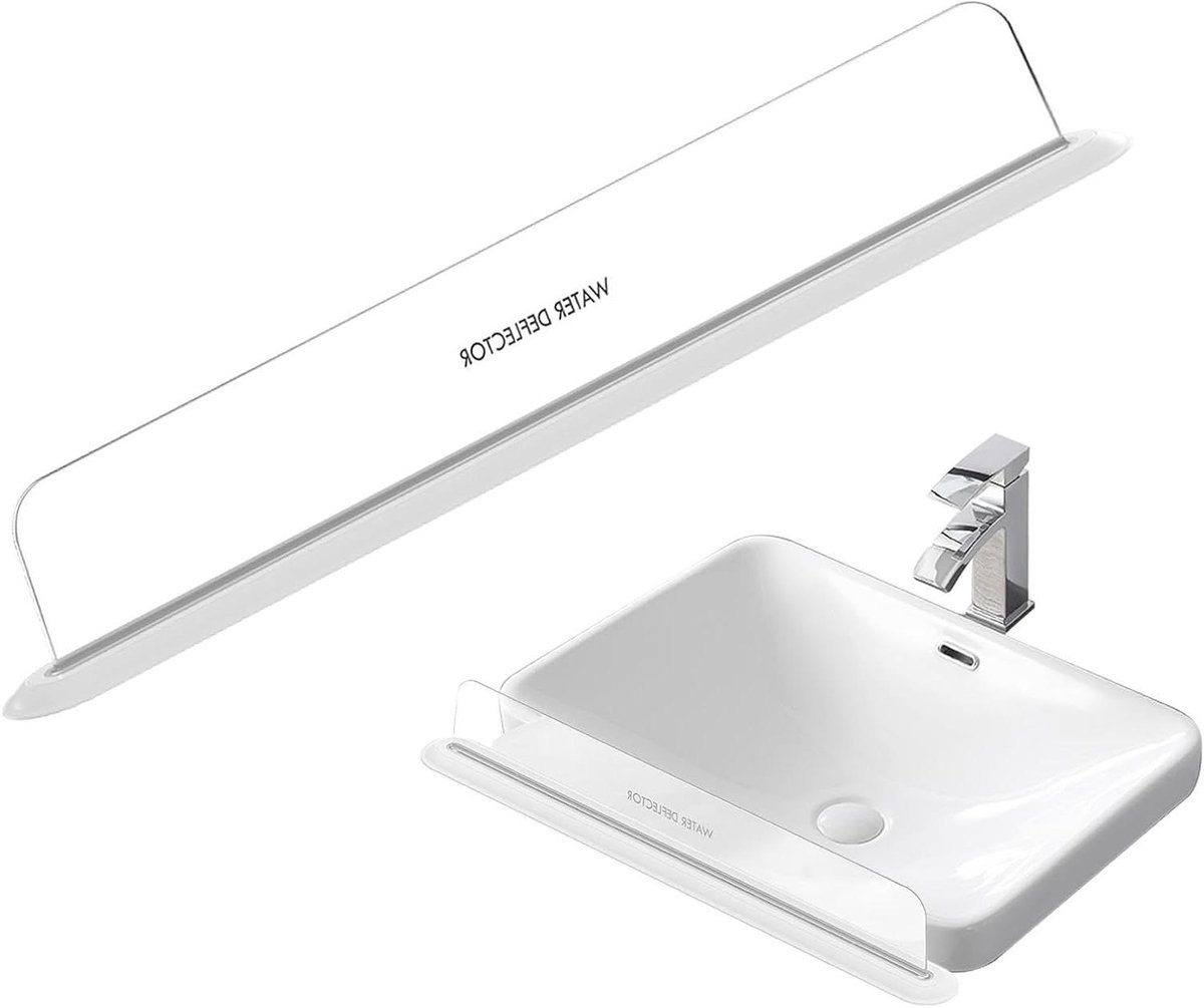 Keuken spoelbak spatscherm - Badkamer beschermer - Aanrecht beschermen - Antislip zuignap - 40 cm - Wit