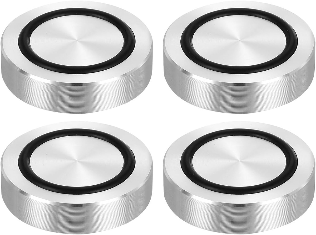 M8 schroefdraad 40 mm diameter 10 mm dikte adapter boven glas ronde aluminium schijf 4 stuks ronde voeten solide hardware plaat met antislip rubberen ring