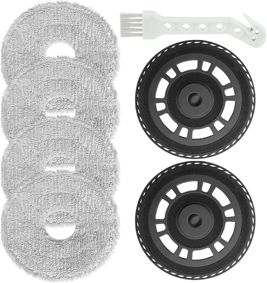4 dweildoeken met 2 reservehouders, accessoires voor de robotstofzuigers Dreame L10s Pro Ultra Heat / L10s Ultra Gen2 / X40 Ultra / X40 Master / L40 Ultra / L20 Ultra/Mova E30 Ultra