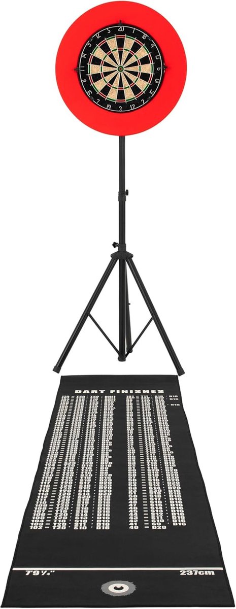 Dartbord set met verstelbare hoogte - tripod standaard 120-185 cm - ideaal voor beginners en gevorderden - SnelShoppen
