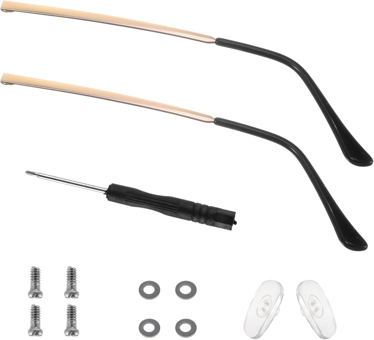 Brillen-reservepootjes met neuspads - metalen brillenbeugels - ideaal voor brillenreparatie - ShopVlot
