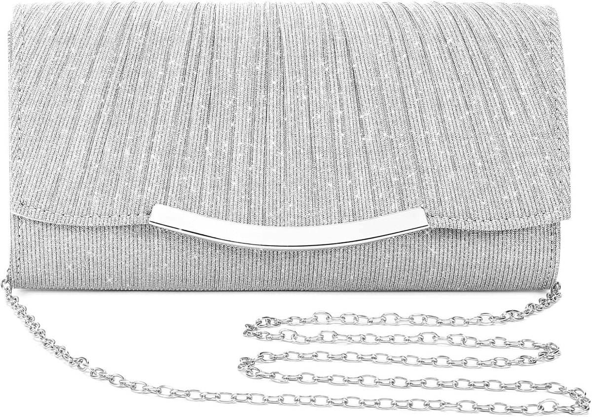 Clutch met Kanten - Glitters - Verwijderbare Ketting - Avondtas voor Feestjes - ShopVlot