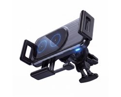 Phreeze CH004 - Telefoonhouder Auto Ventilatie - Mobiel Houder Auto - Draadloze Autolader - GSMhouder Auto - Automatisch Klemmen - Universeel - Zwart